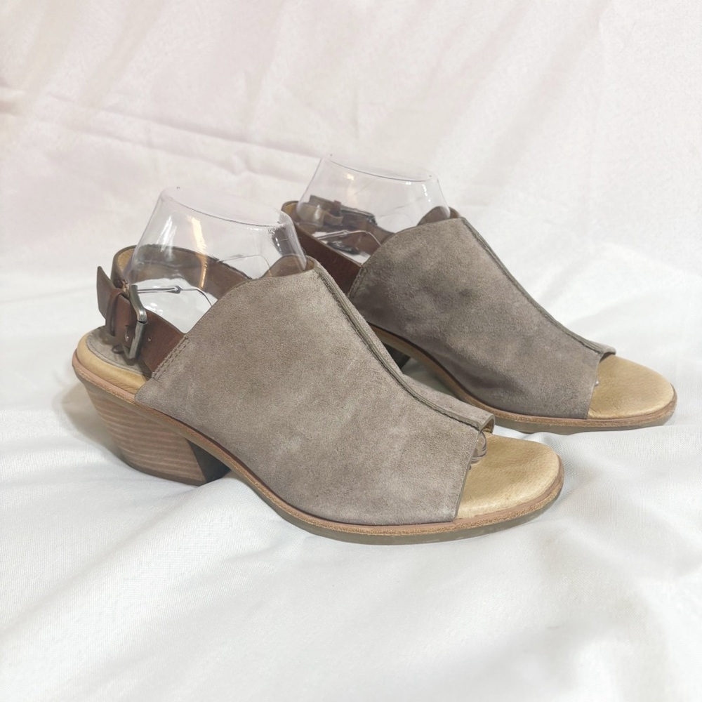 Sofft Cidra Brown Cognac Tan Leather Slingback Heels Sandal Shoes Sz 10 M